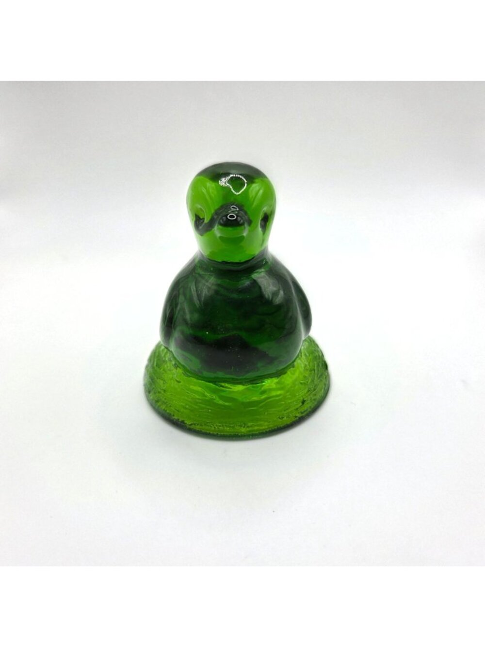 Kanawha Glass Green Bird on A Nest Figurine Candle Snuffer 5.5" Long MCM - Picture 5 of 10